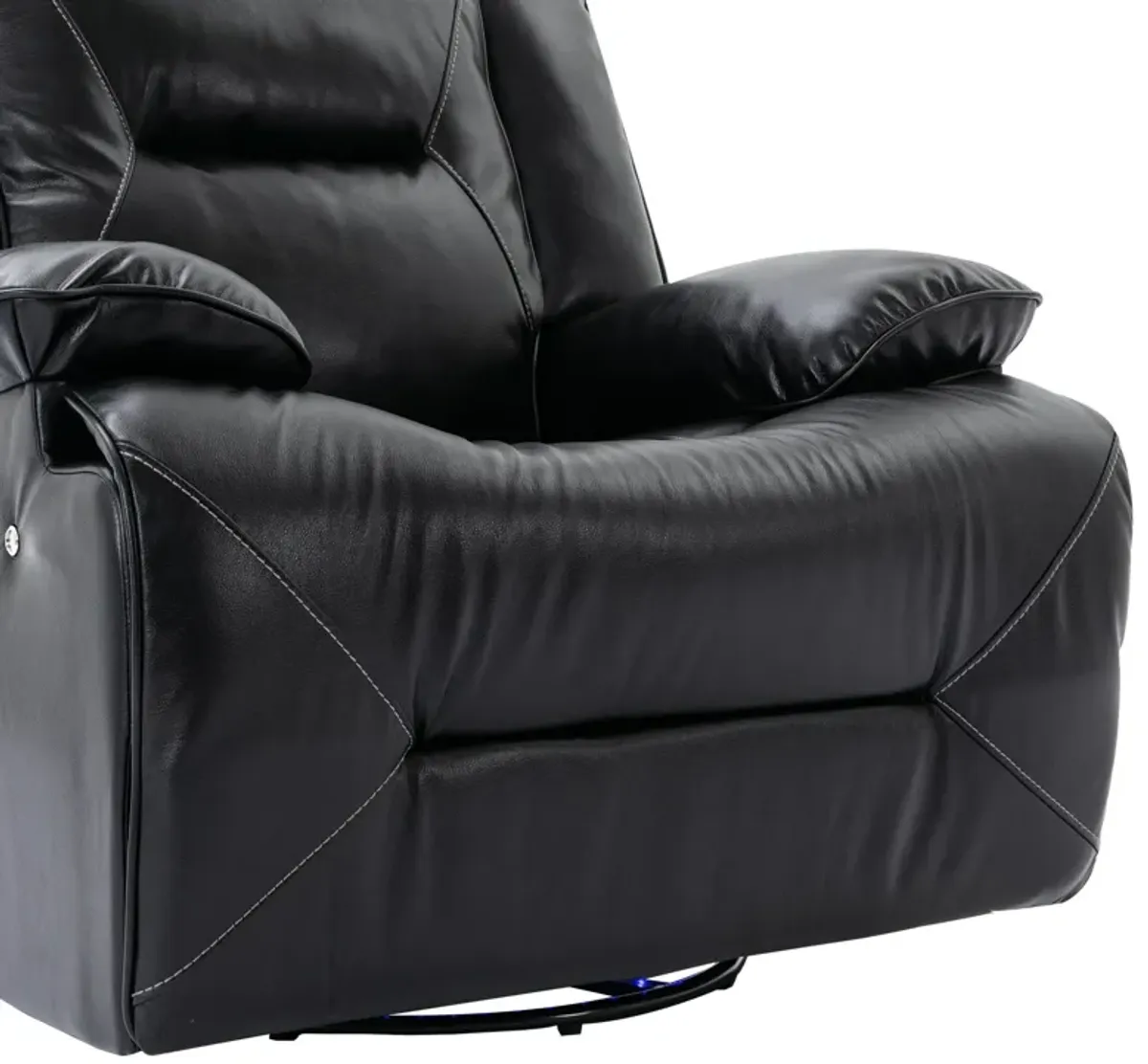 2 Seater Home Theater Recliner Manual Recliner Chair With A Led Light Strip Two Cup Holders And A Storage Box For Living Room