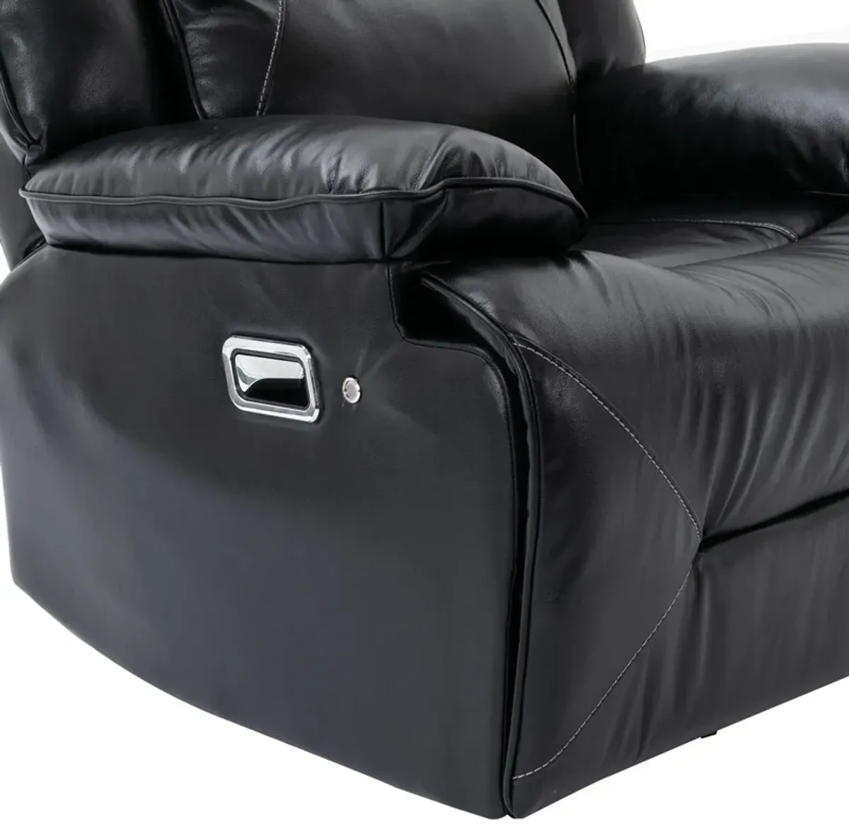 2 Seater Home Theater Recliner Manual Recliner Chair With A Led Light Strip Two Cup Holders And A Storage Box For Living Room