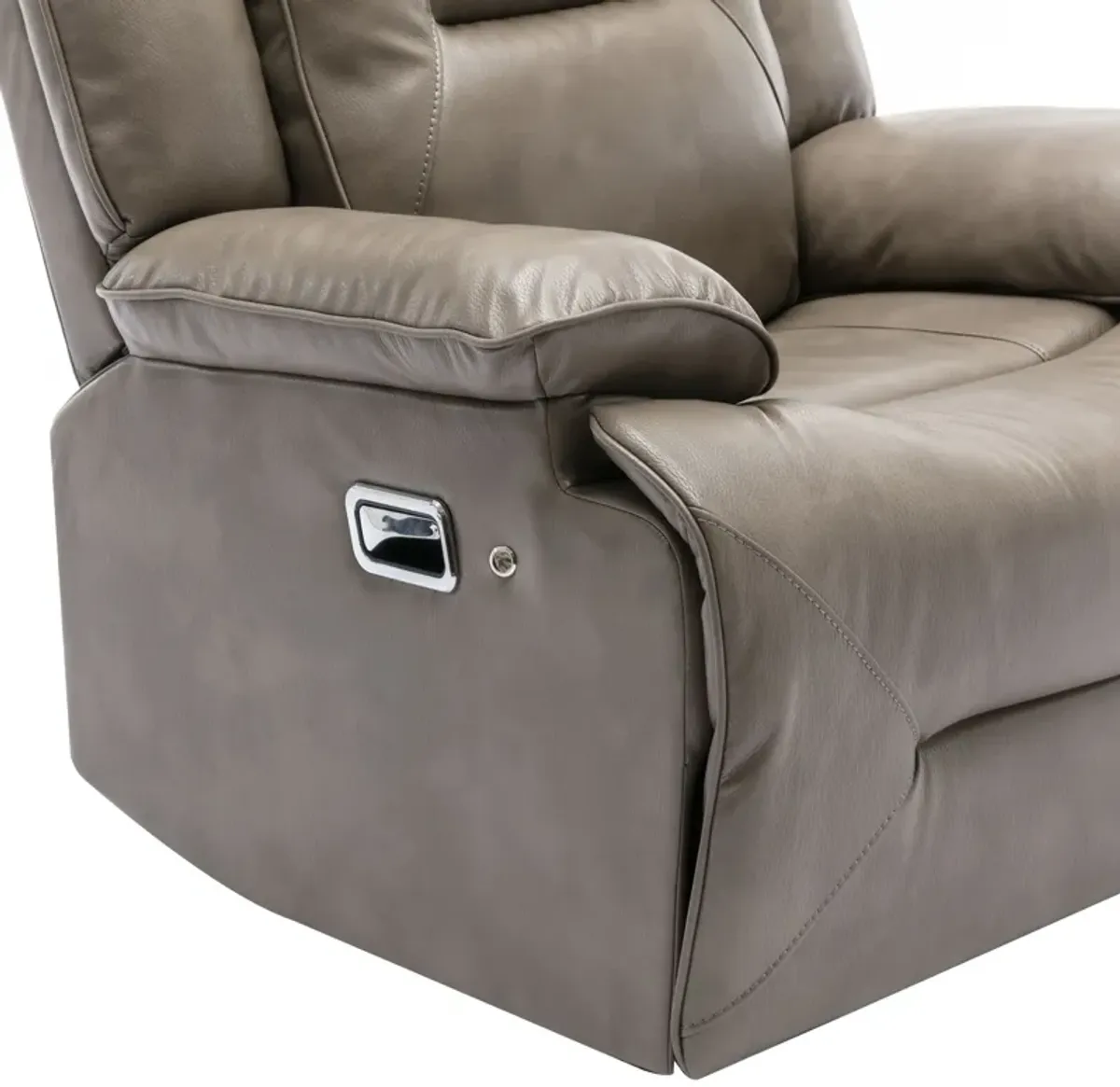 3 Seater Home Theater Recliner Manual Recliner Chair With A Led Light Strip Two Built-In Cup Holders For Living Room