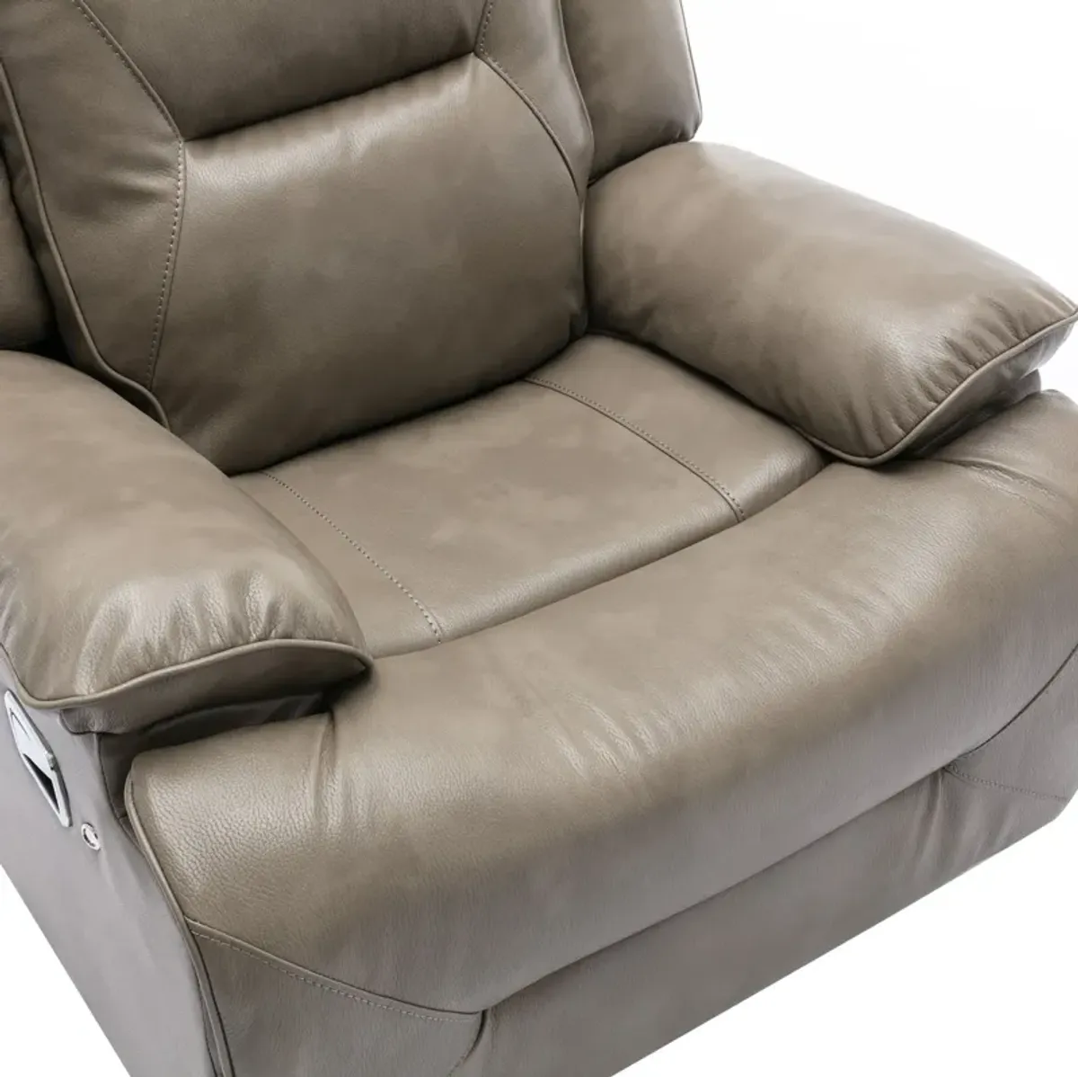 3 Seater Home Theater Recliner Manual Recliner Chair With A Led Light Strip Two Built-In Cup Holders For Living Room