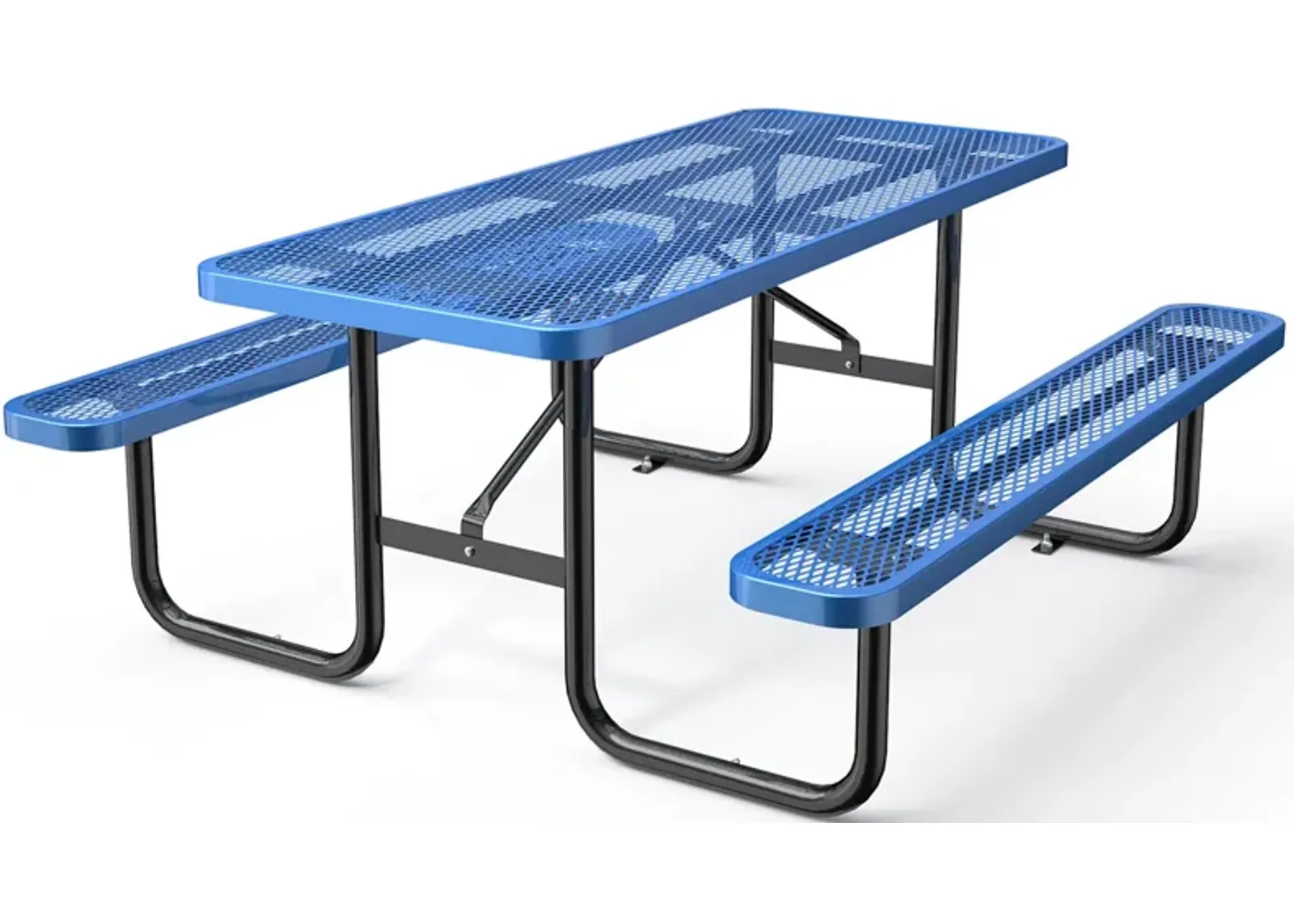 Expanded Rectangular Picnic Table - Blue - Metal