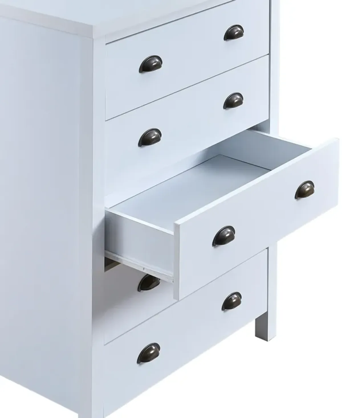 Safari - 5 Drawer Chest With Interlock Drawer Feature Drawer Slide And Interlock Pre-Assembly, Drawer Chest For Closet Tall Dressers For Bedroom Clothes Organizer Tool - Classic White