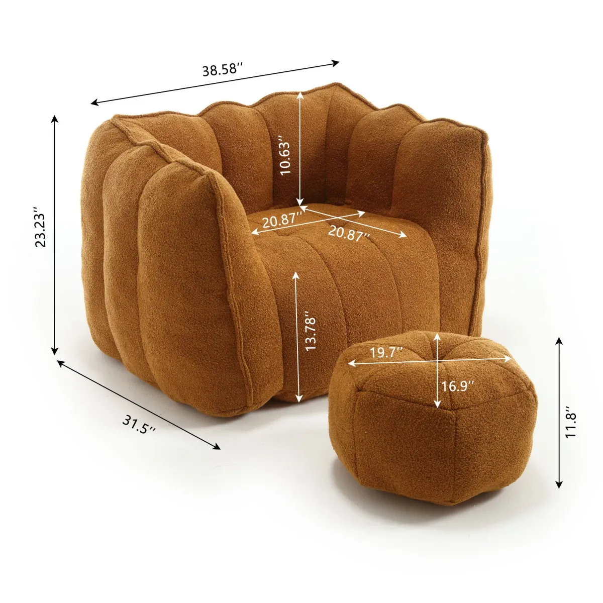 Soft Bean Bag Chair With High Resilient Foam (Chips)