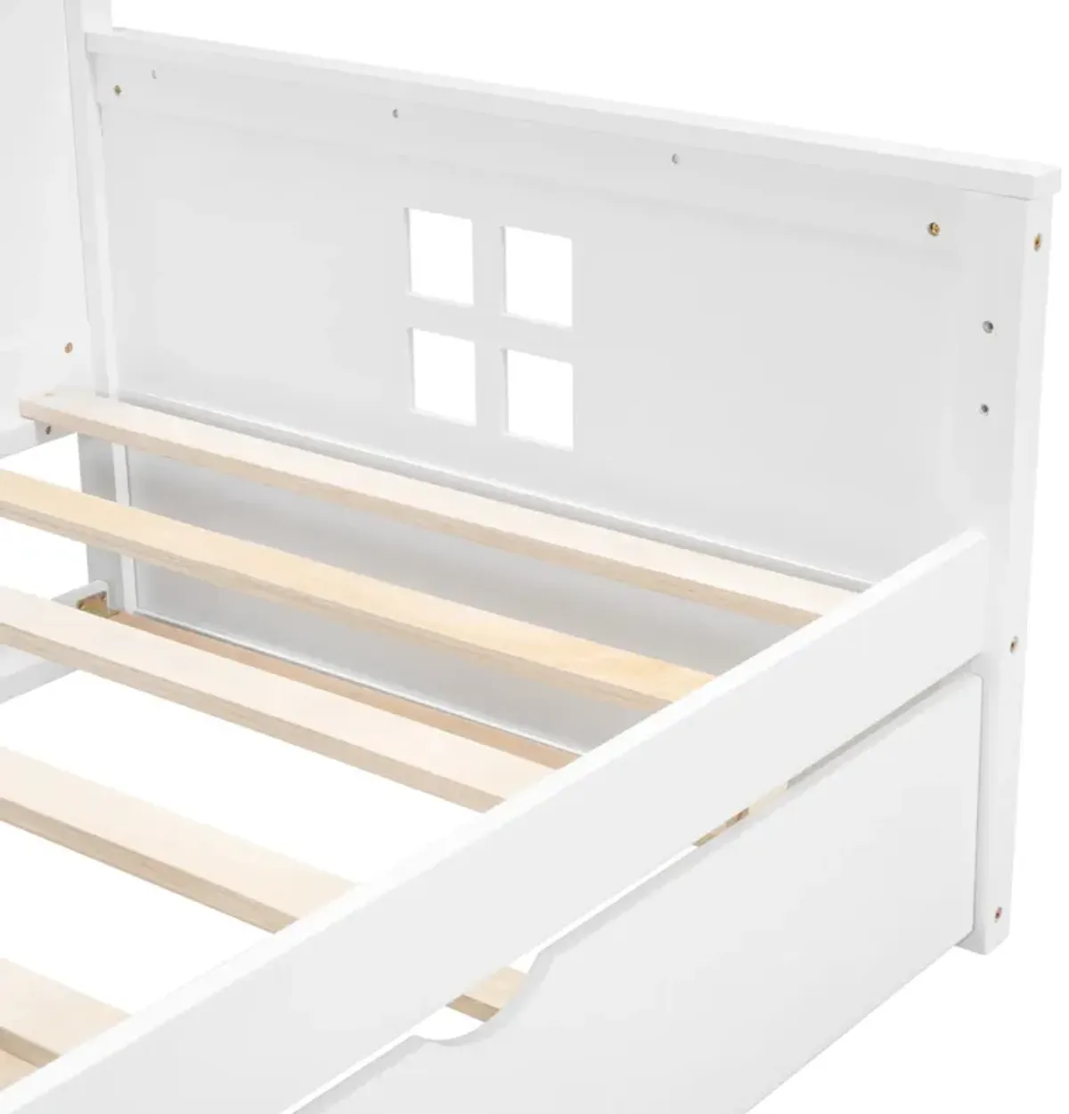 Wooden Daybed With Trundle And Sensor Light