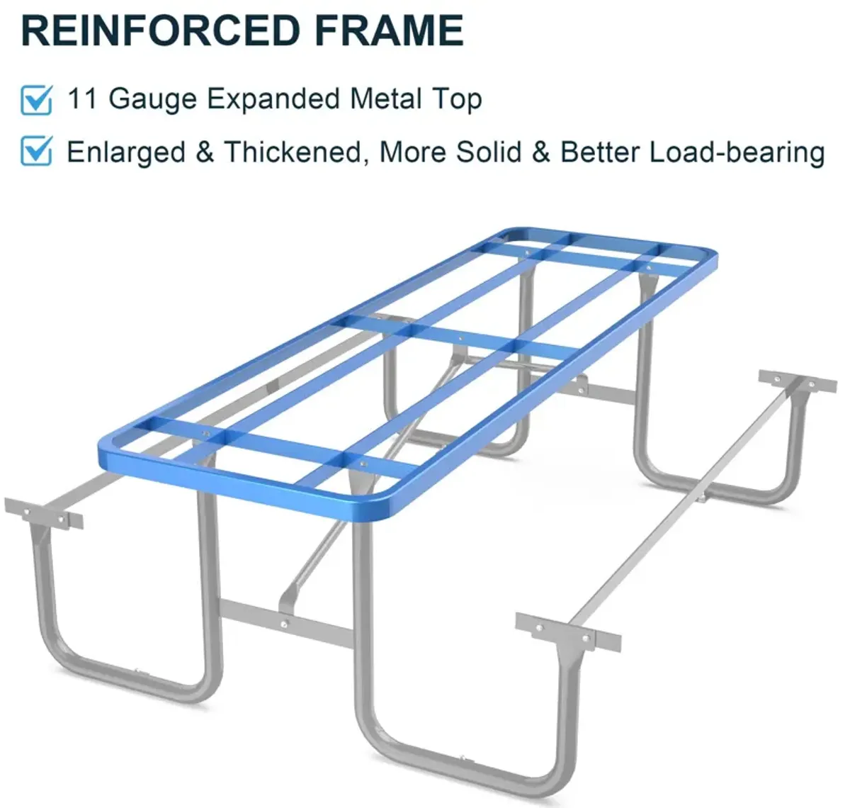 Expanded Metal Rectangular Picnic Table