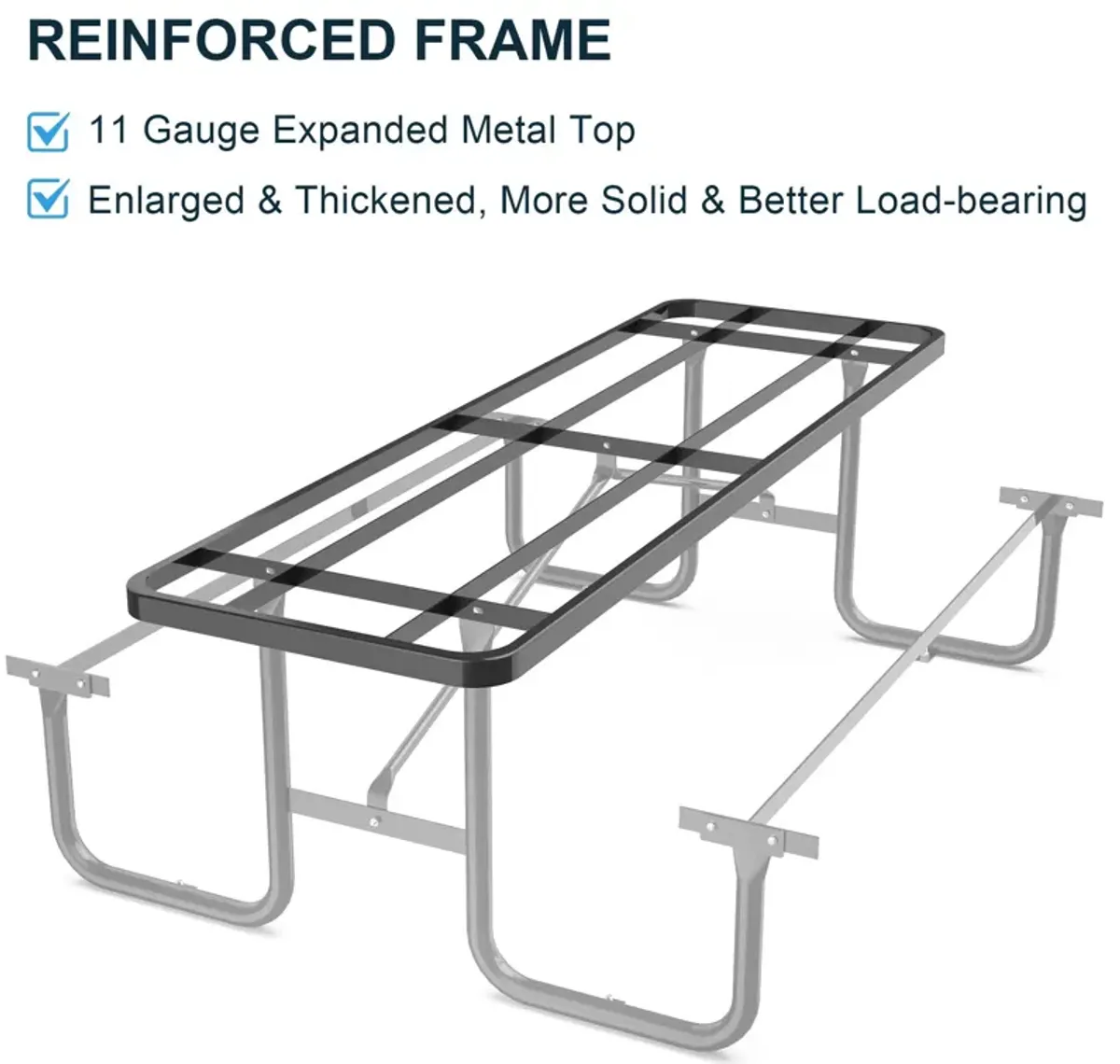 Expanded Metal Rectangular Picnic Table