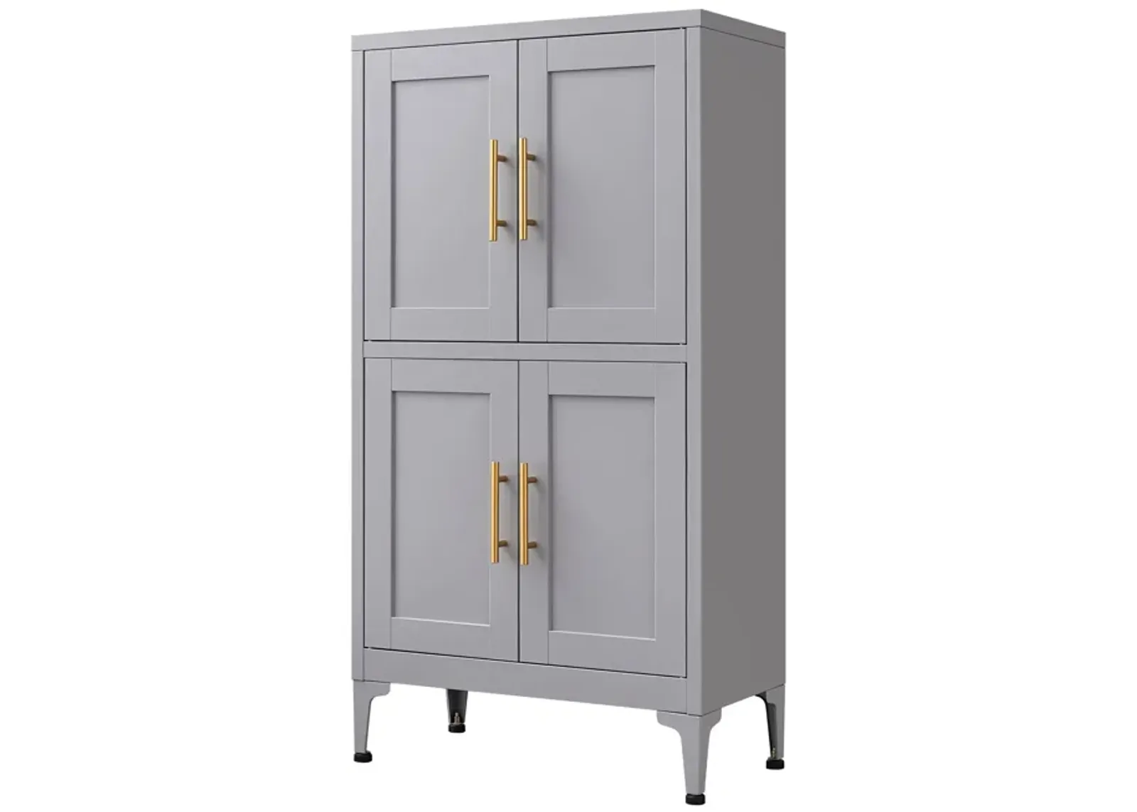 Metal Kitchen Storage Cabinet, Kitchen Pantry Storage Cabinet With Doors And Shelves, Storage Cabinet With Adjustable Leveling Foot For Kitchen, Living Room And Dining Room