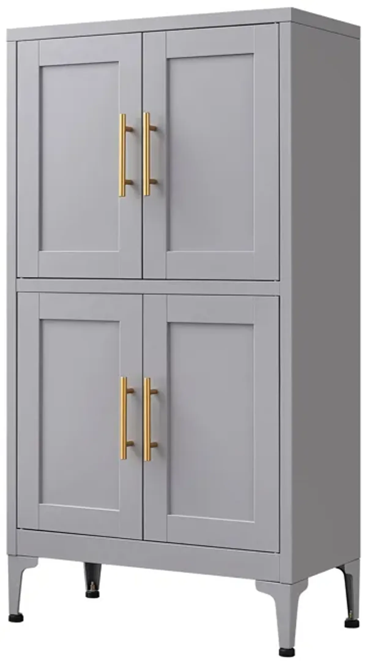 Metal Kitchen Storage Cabinet, Kitchen Pantry Storage Cabinet With Doors And Shelves, Storage Cabinet With Adjustable Leveling Foot For Kitchen, Living Room And Dining Room