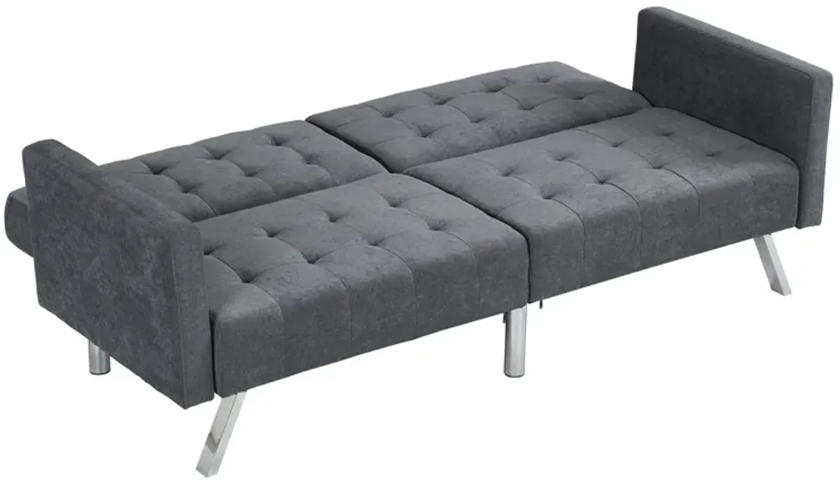 Futon Sofa Bed Convertible Folding Lounge Couch, Armrests