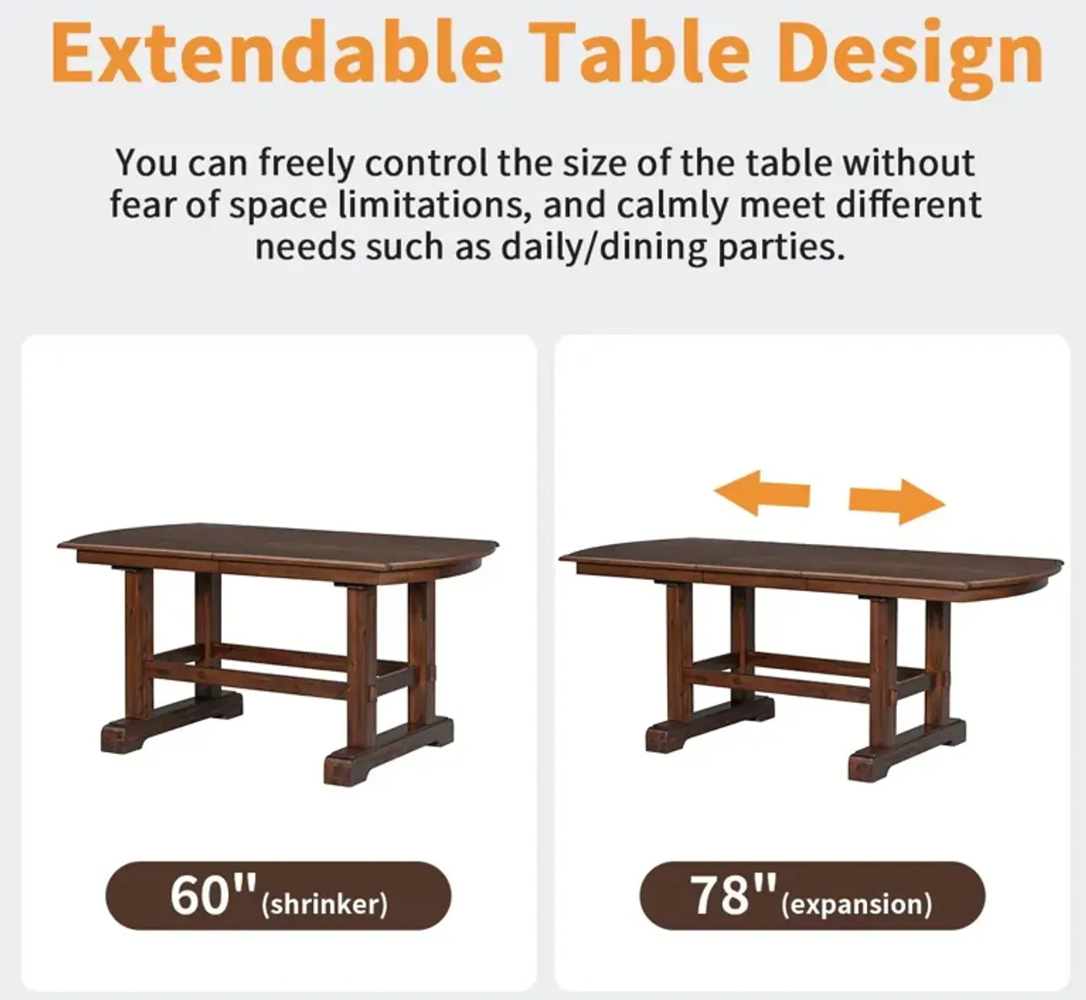 Extendable Wood Dining Table With Removable Leaf, Kitchen Table Set With 4 Upholstered Side Chair And Bench, Dining Table Set For 6 - Cherry