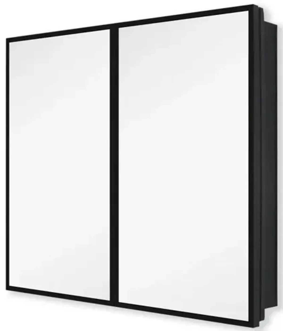 26X30" Black Metal Framed Wall Mount Or Recessed Bathroom Medicine Cabinet With Mirror - Black