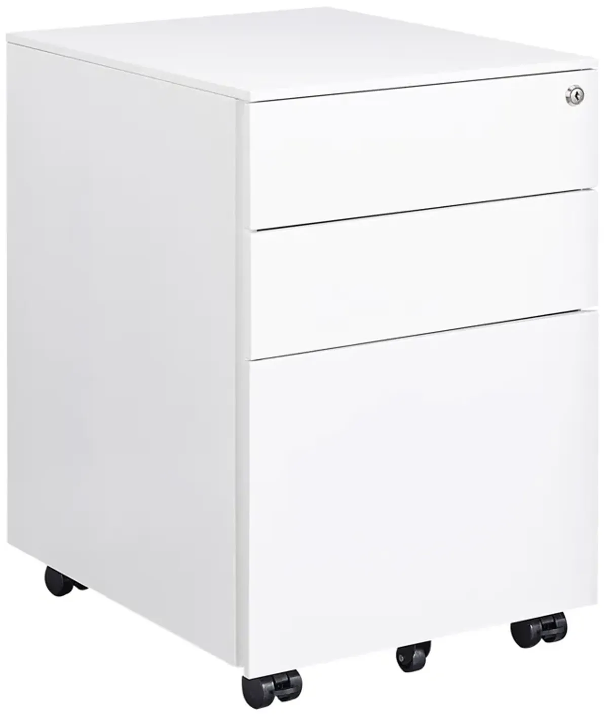 3 Drawer Mobile File Cabinet With Lock Steel File Cabinet For Legal / Letter / A4 / F4 Size, Home / Office Design