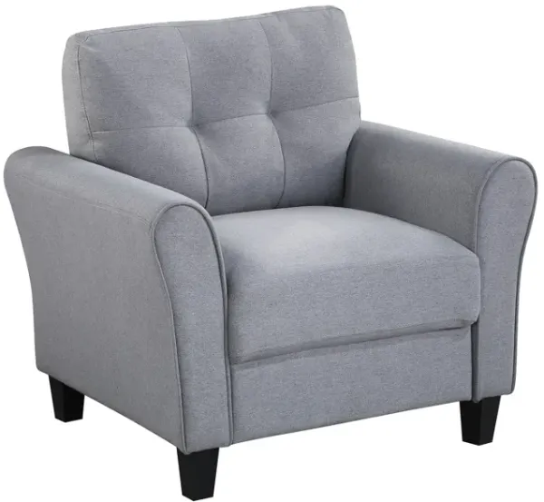 Modern Living Room Armchair Linen Upholstered Couch Furniture For Home Or Office