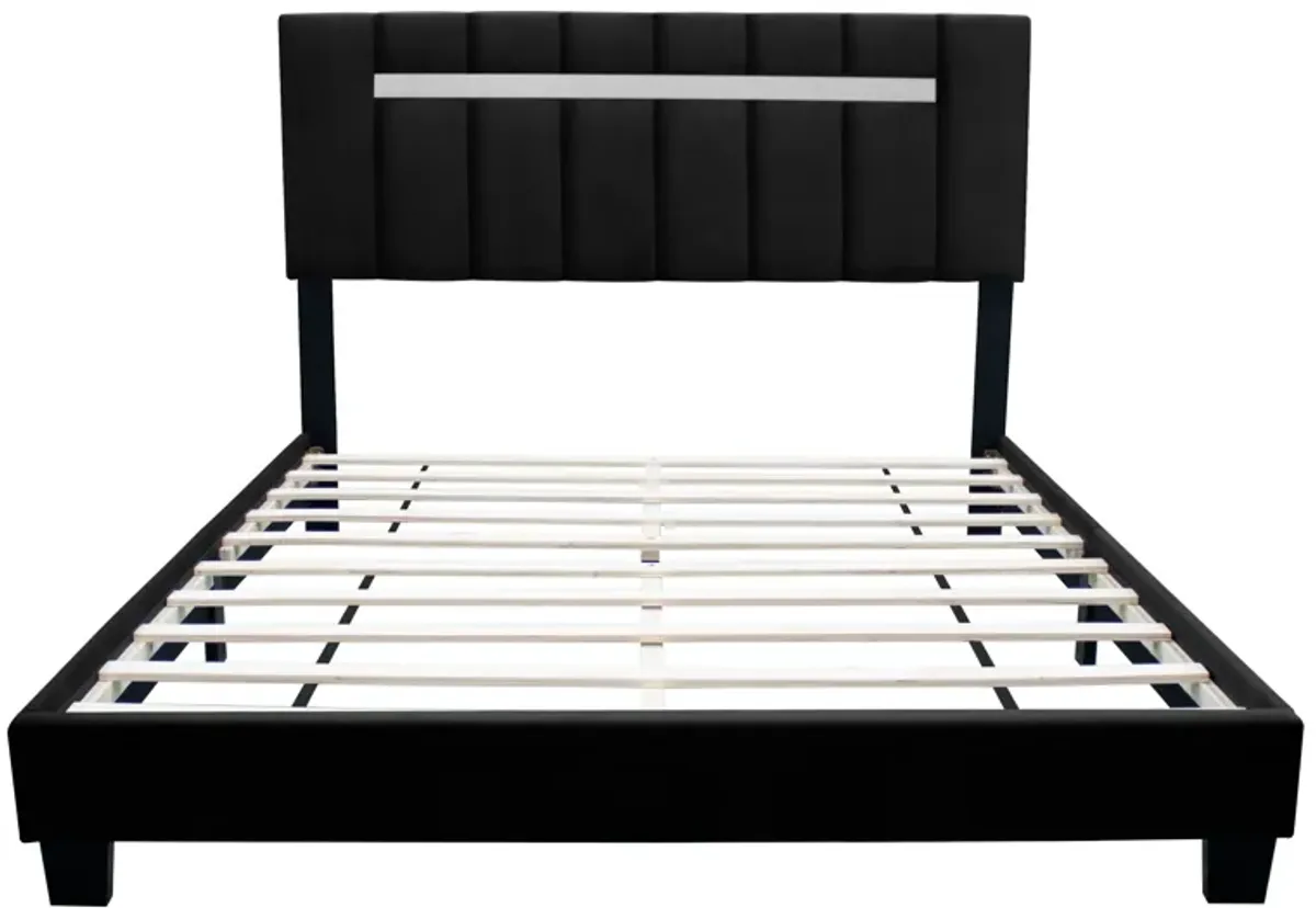 Queen Size Adjustable Upholstered Bed Frame Dark Velvet Collection Comfort And Simplicity