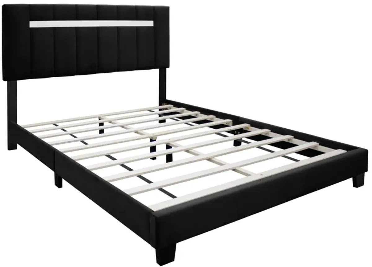 Queen Size Adjustable Upholstered Bed Frame Dark Velvet Collection Comfort And Simplicity