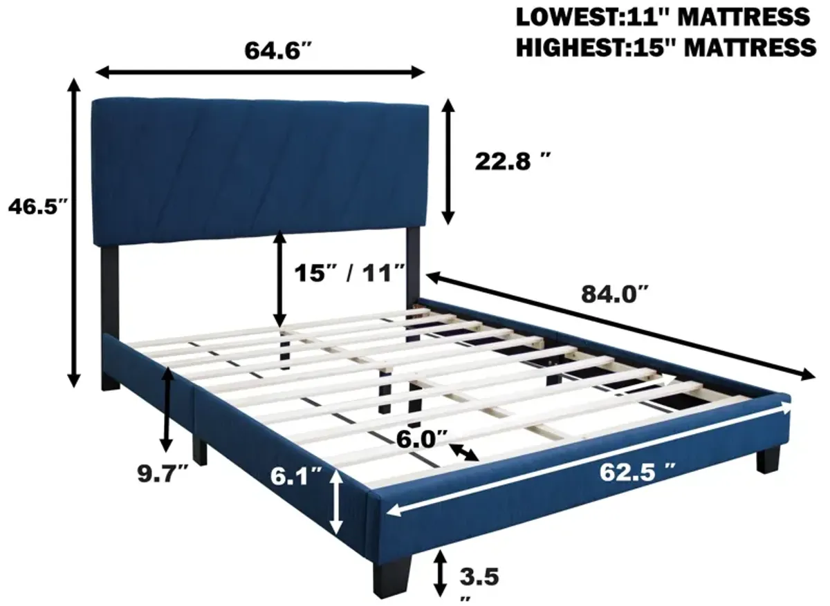 Queen Adjustable Upholstered Bed Modern Minimalist Top Styles