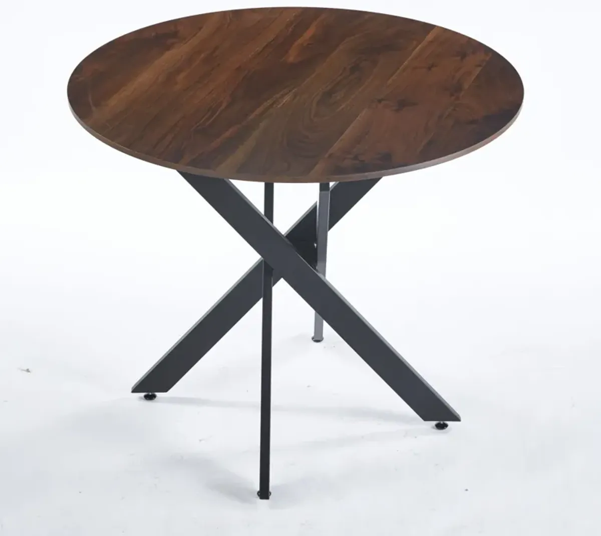 Mid-Century Dining Table For 4 - 6 People With Round MDF Table Top, Pedestal Dining Table, End Table Leisure Coffee Table, Cross Leg