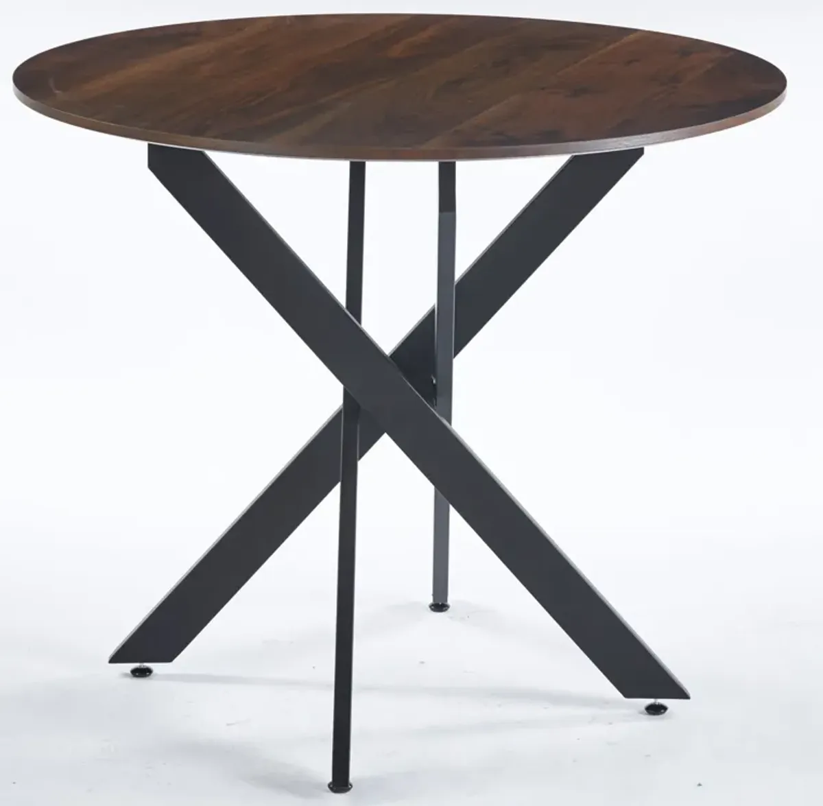 Mid-Century Dining Table For 4 - 6 People With Round MDF Table Top, Pedestal Dining Table, End Table Leisure Coffee Table, Cross Leg