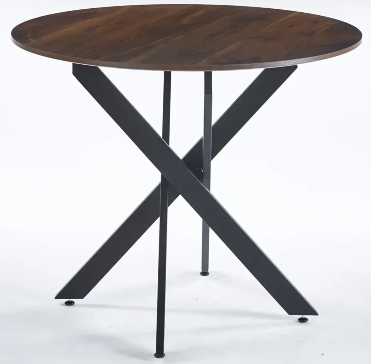 Mid-Century Dining Table For 4 - 6 People With Round MDF Table Top, Pedestal Dining Table, End Table Leisure Coffee Table, Cross Leg