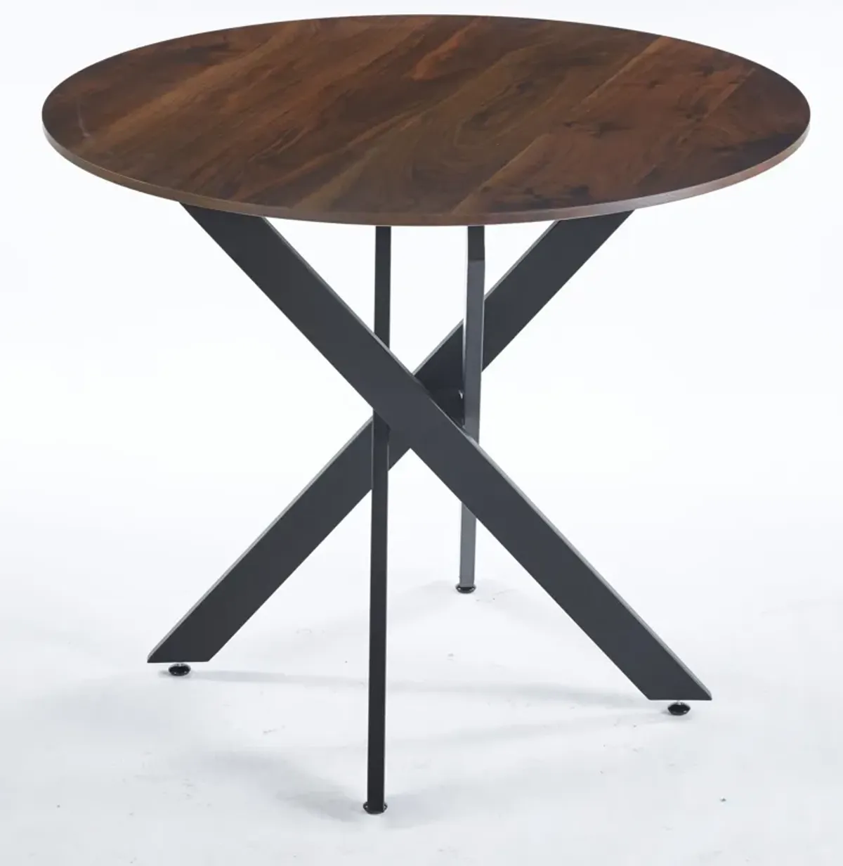 Mid-Century Dining Table For 4 - 6 People With Round MDF Table Top, Pedestal Dining Table, End Table Leisure Coffee Table, Cross Leg