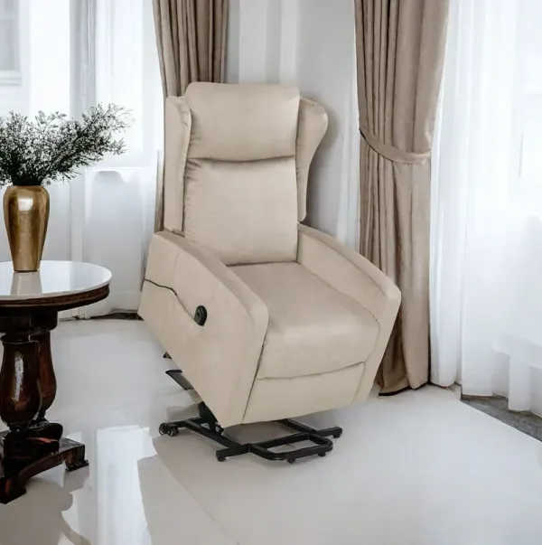 Power Lift Recliner Chair, Adjustable Modern Lift Chair, Lift Recliner Sofa For Back, Lumbar, Legs Support, Classic Power Recliner Chair With Remote Control, Side Pocket - Light Gray