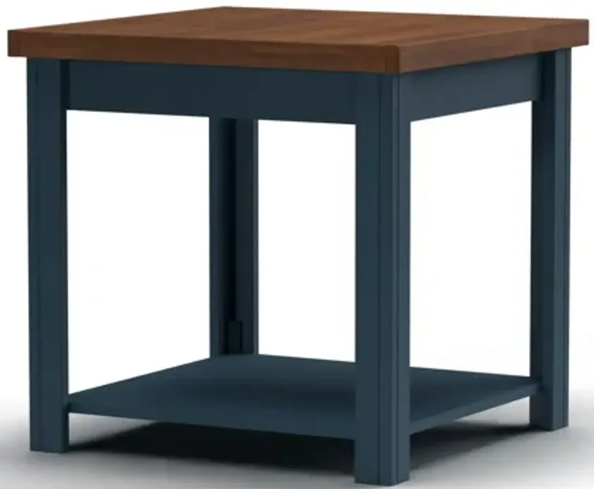 Nantucket - Side Table - Blue Denim, Whiskey