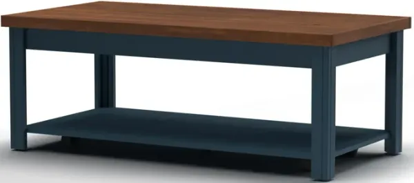 Nantucket - Chairside Table Wooden - Blue Denim, Whiskey