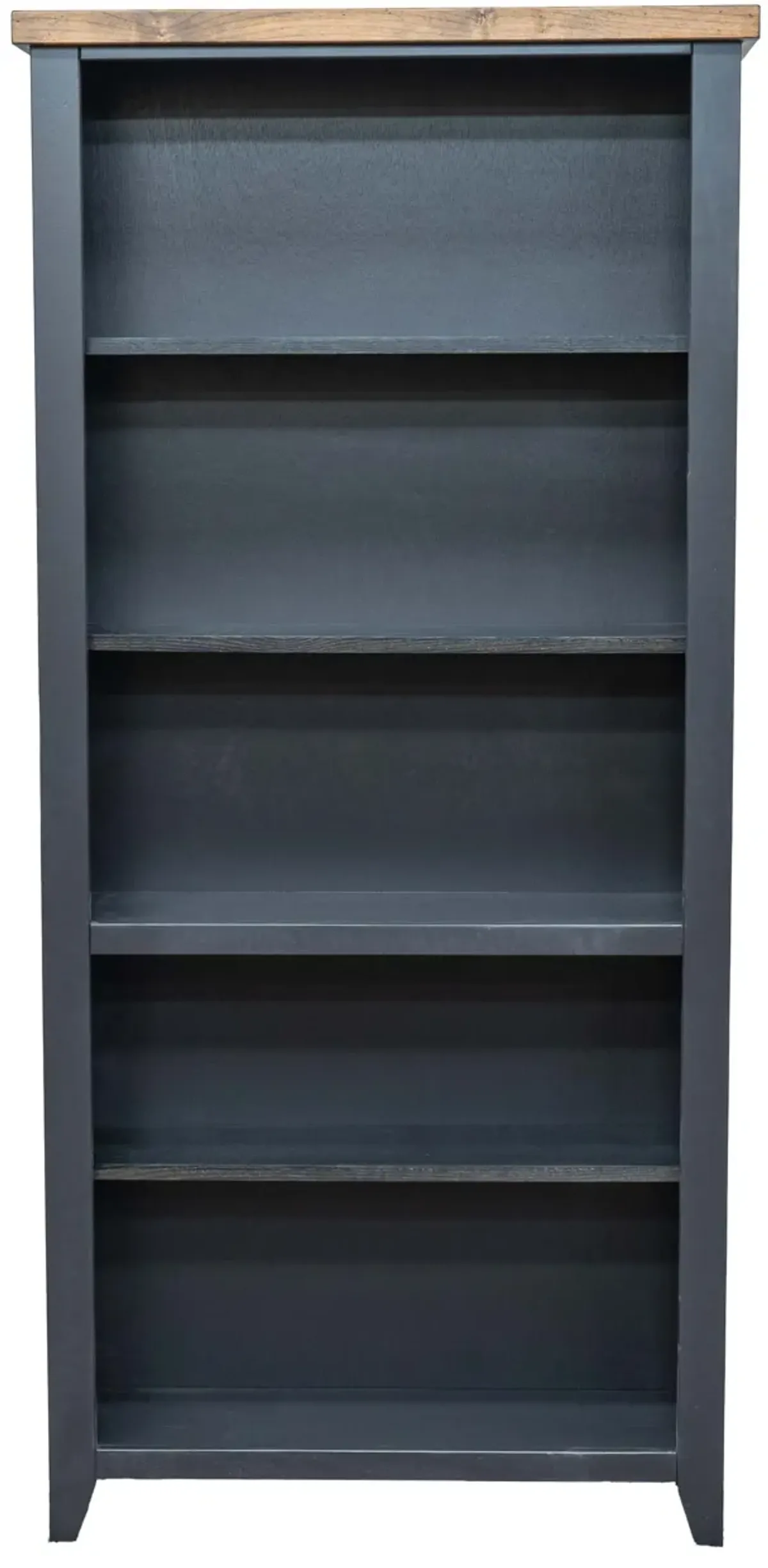 Essex - High 5 Shelf Bookcase - Black, Whiskey