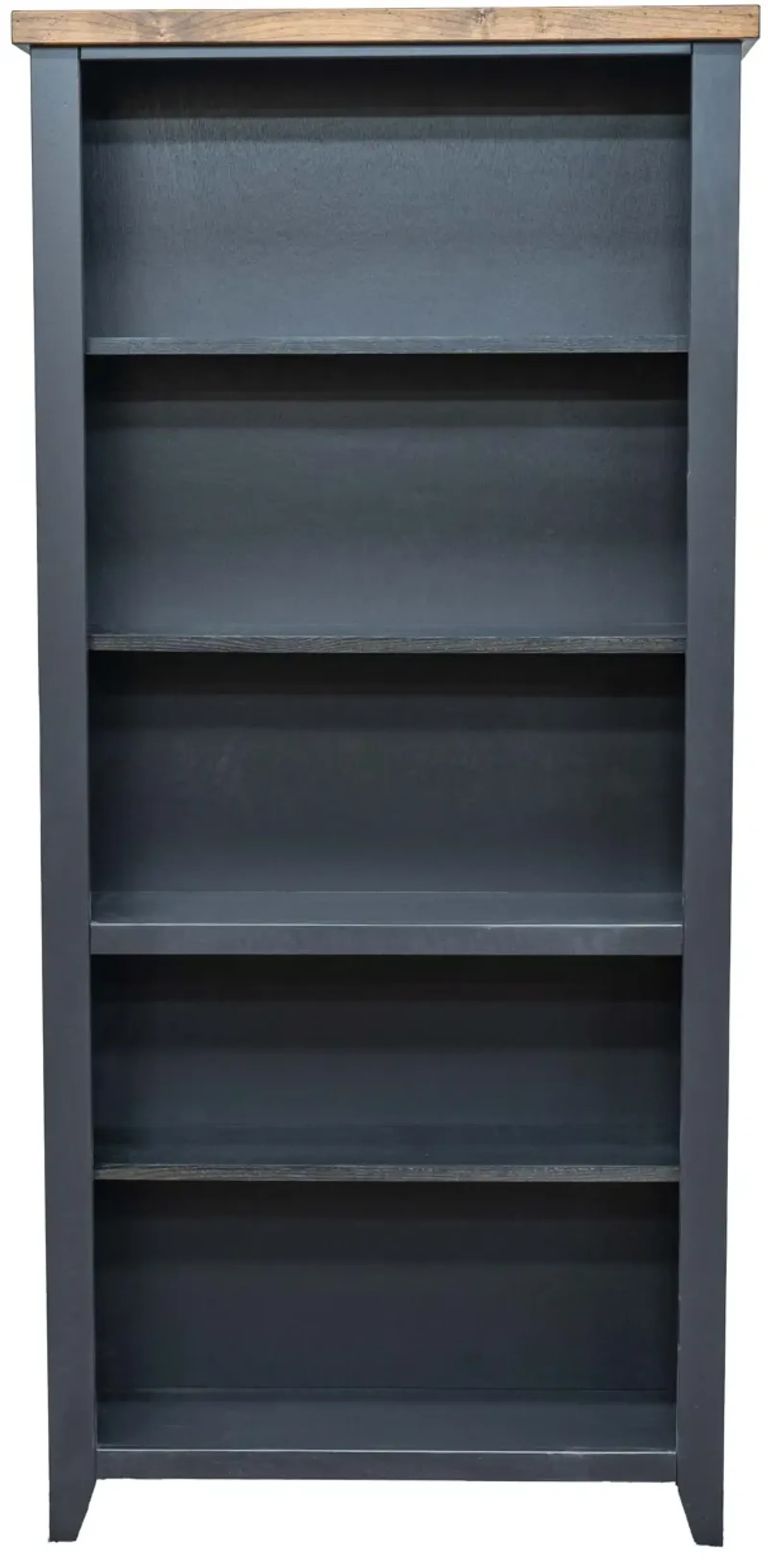 Essex - High 5 Shelf Bookcase - Black, Whiskey