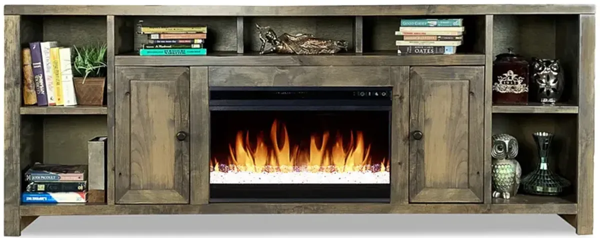 Joshua Creek - Electric Fireplace, TV Stand For TVs Up To 95" - Barnwood