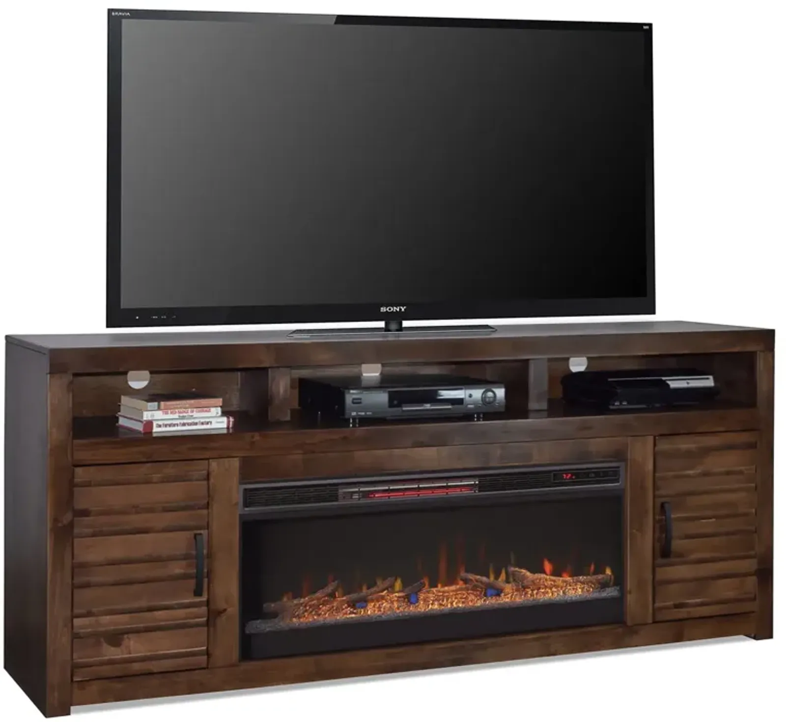 Sausalito - Electric Fireplace TV Stand Console For TVs Up To 95" - Whiskey