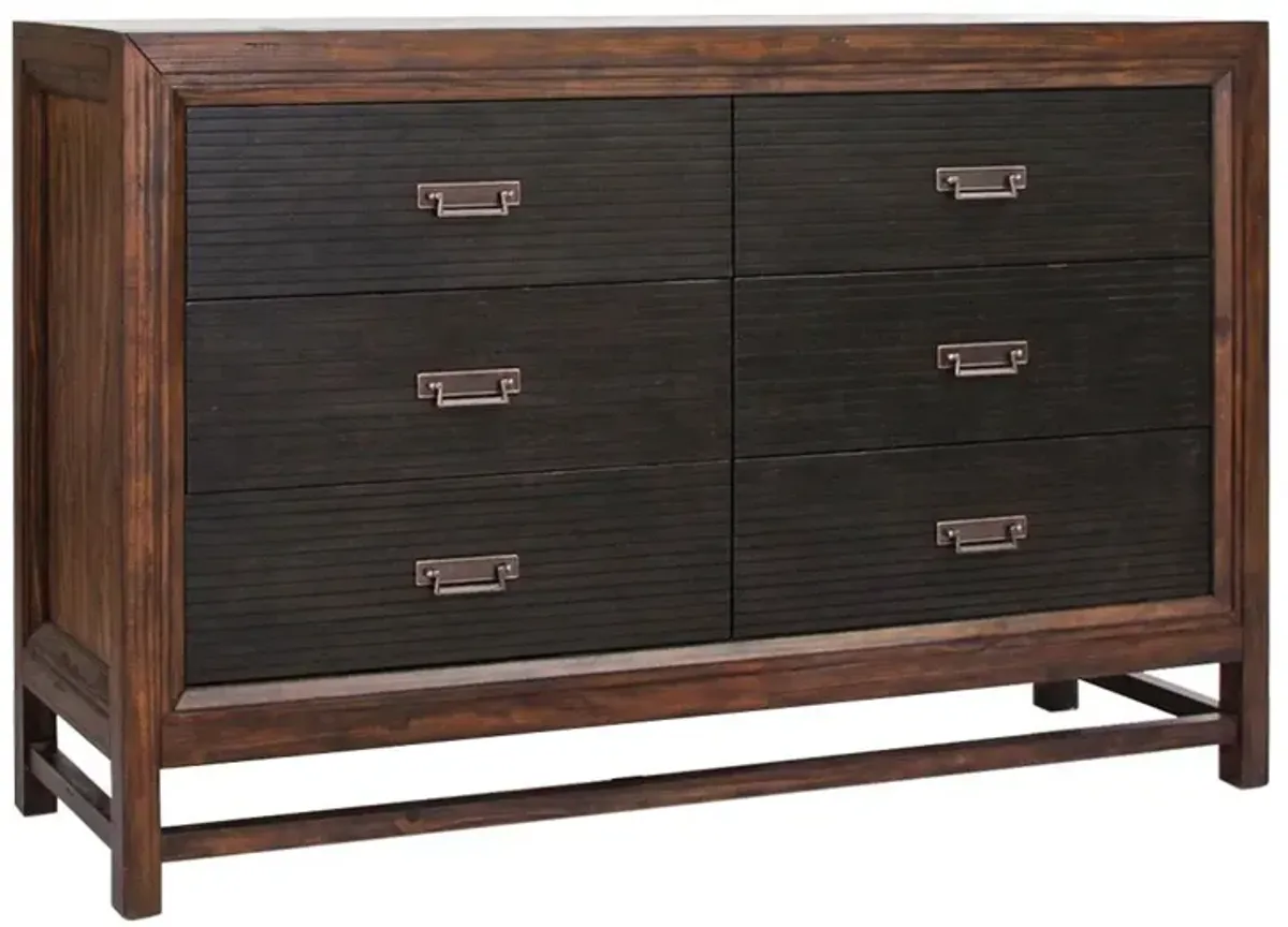 Branson - 6 Drawer Dresser, Two Tone - Brown