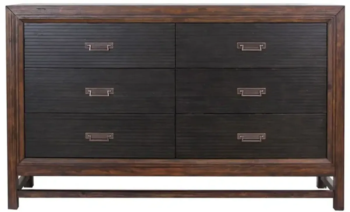 Branson - 6 Drawer Dresser, Two Tone - Brown