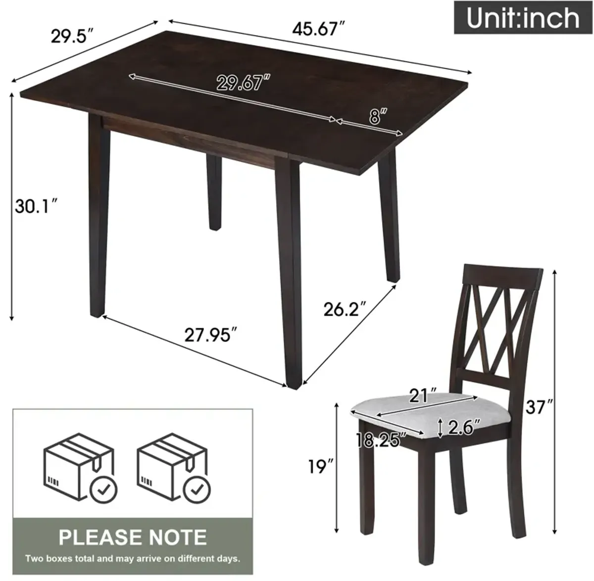 3 Piece Kitchen Dining Set With Drop Leaf Dining Table And 2 Dining Upholstered Chairs, Dining Room Set For Small Places