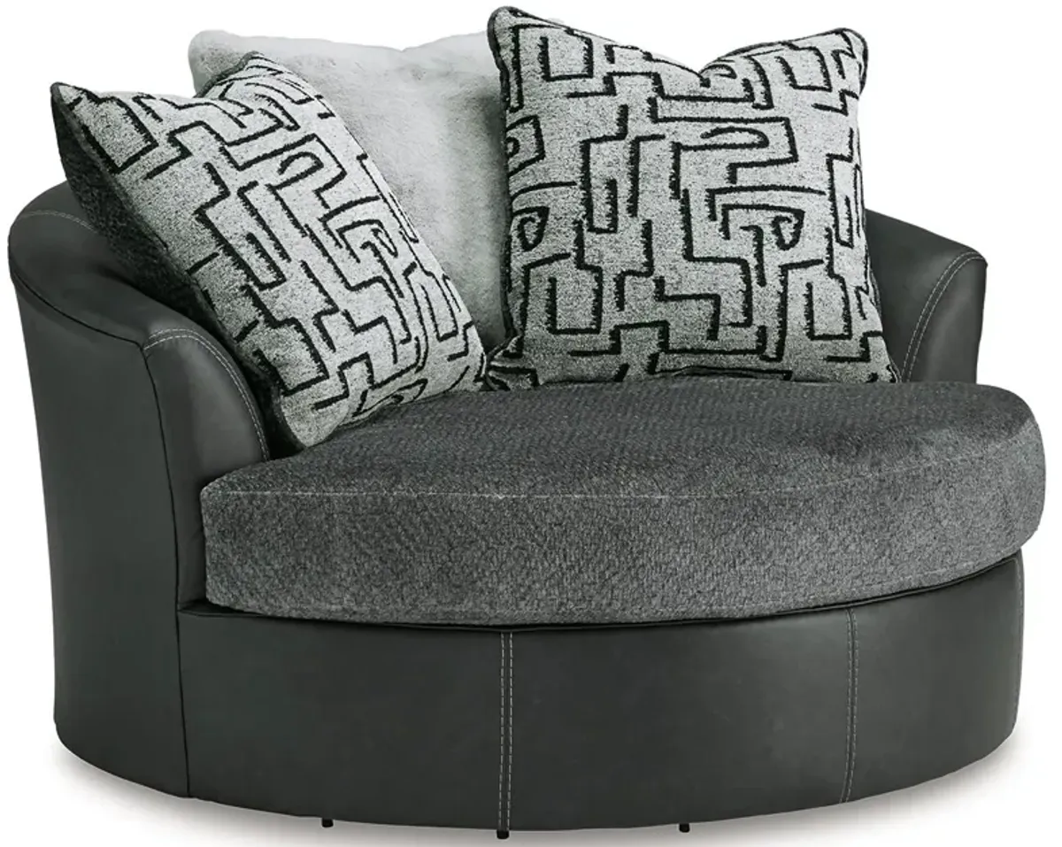 Brixley Pier - Graphite - Oversized Swivel Accent Chair