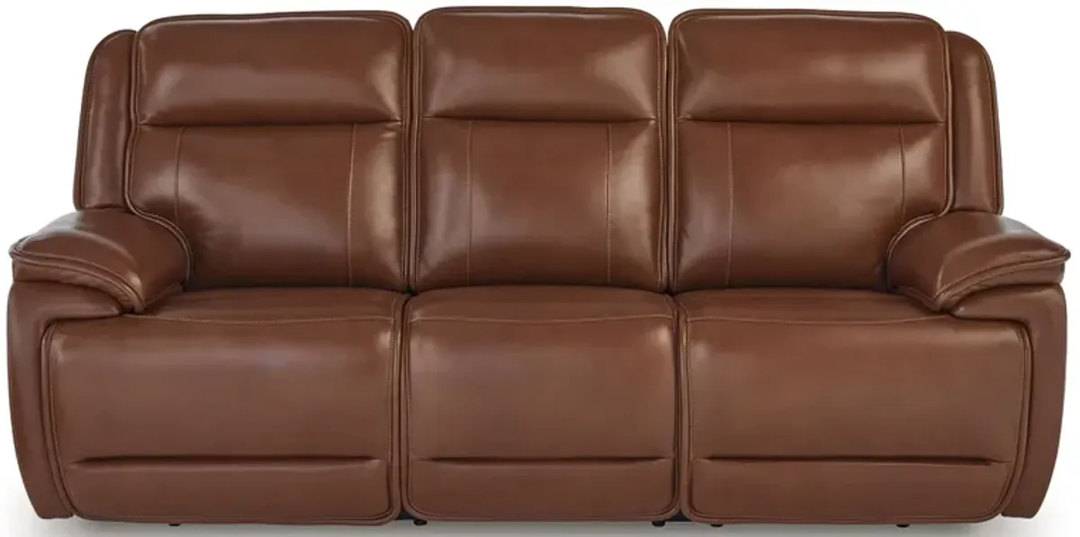 Healy Pier - Chocolate - Power Reclining Sofa / Adj Headrest