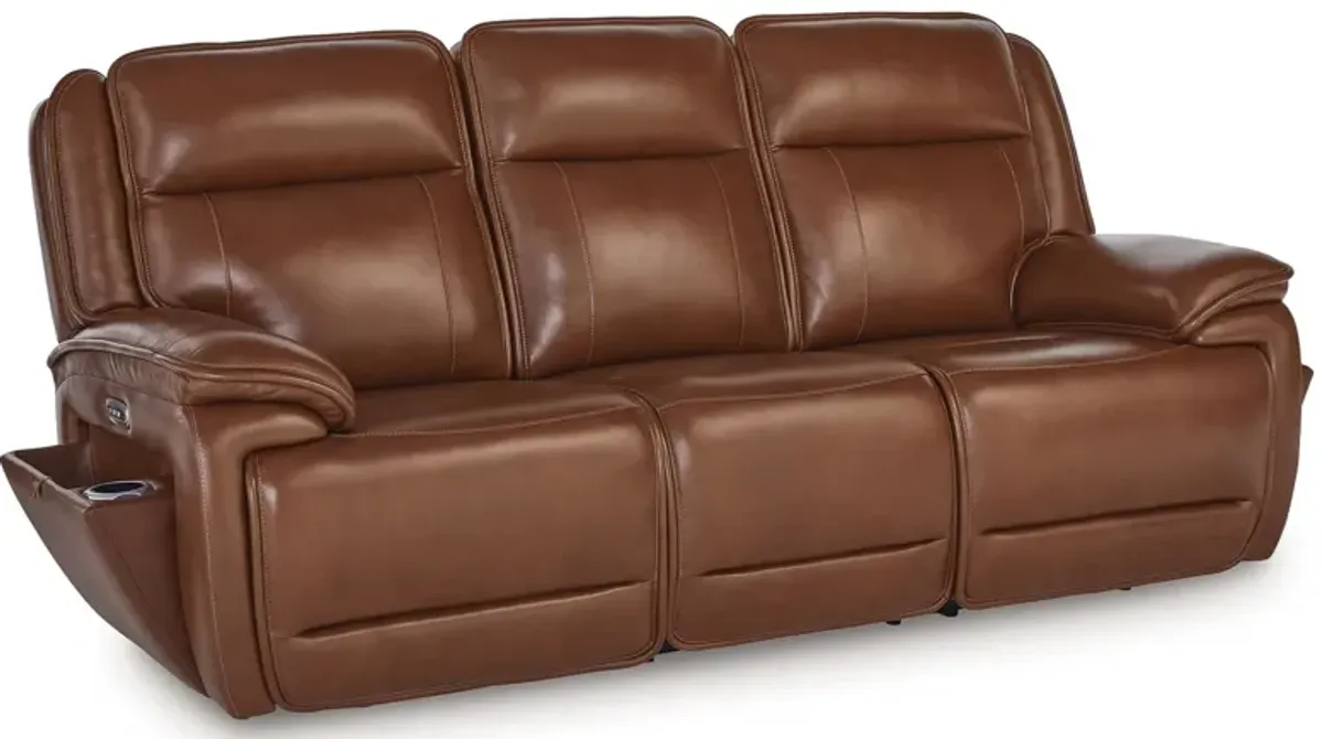 Healy Pier - Chocolate - Power Reclining Sofa / Adj Headrest