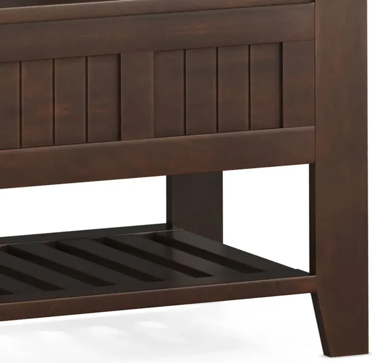 Acadian - Entryway Storage Bench With Shelf - Brown