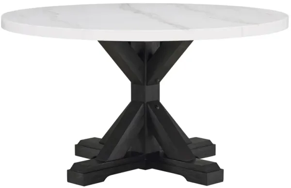 Varley - Genuine Marble Table - White & Charcoal