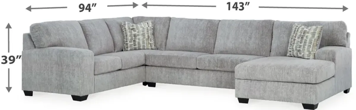 Pembrey - Pewter - 3-Piece Sectional With Raf Corner Chaise