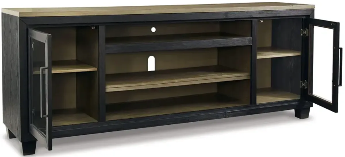 Foyland - Black / Brown - XL TV Stand w/Fireplace Option