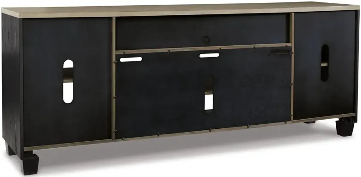 Foyland - Black / Brown - XL TV Stand w/Fireplace Option