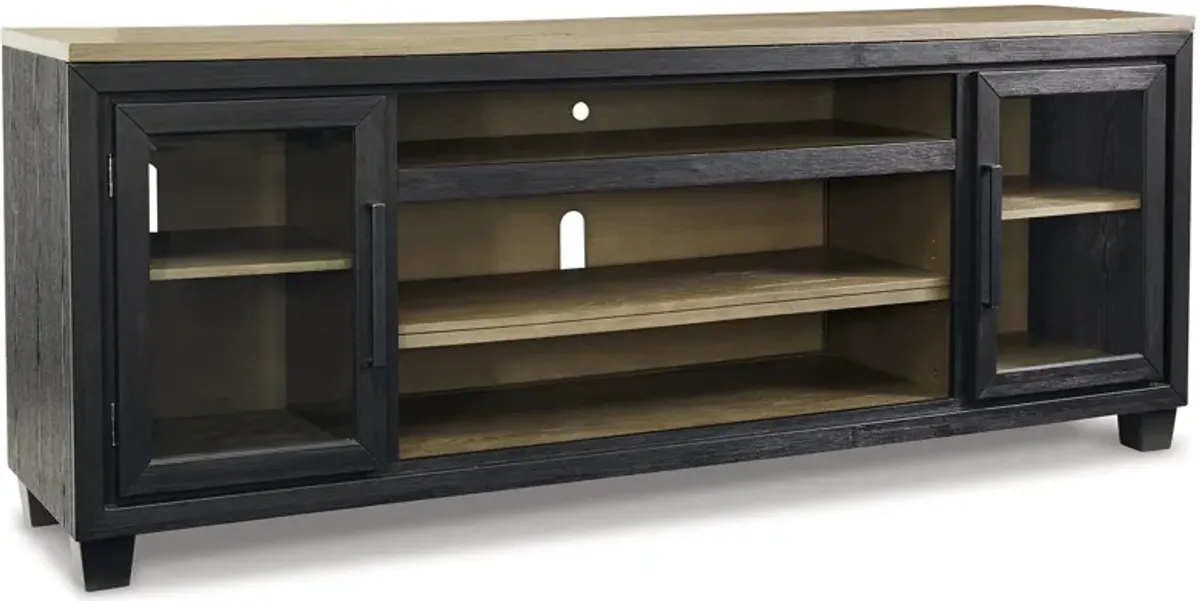 Foyland - Black / Brown - XL TV Stand w/Fireplace Option