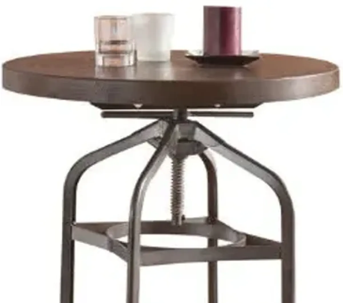 Kaeso - Adjustable Height Bar Table - Walnut / Gunmetal