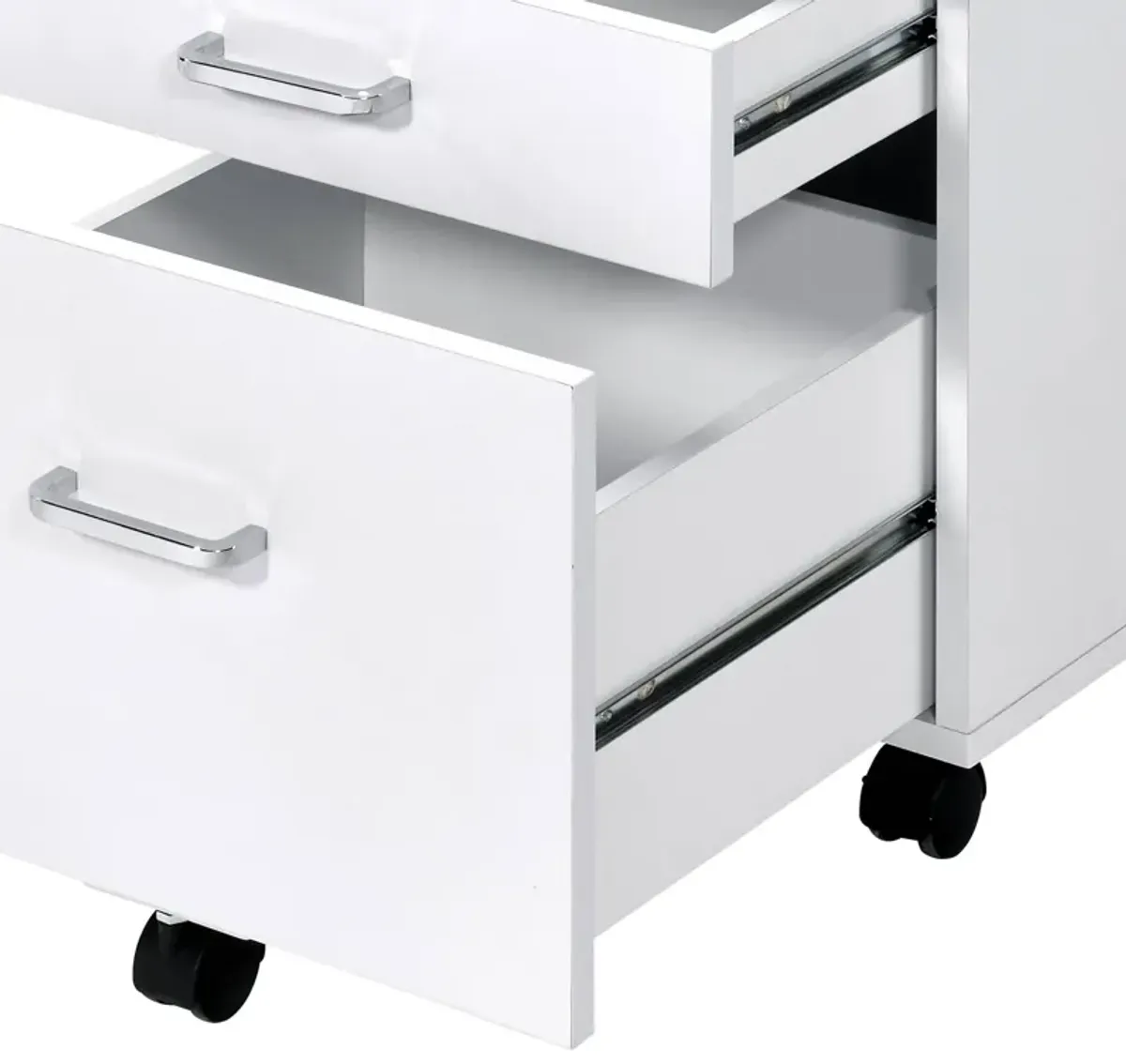 Tennos - File Cabinet - White / Chrome