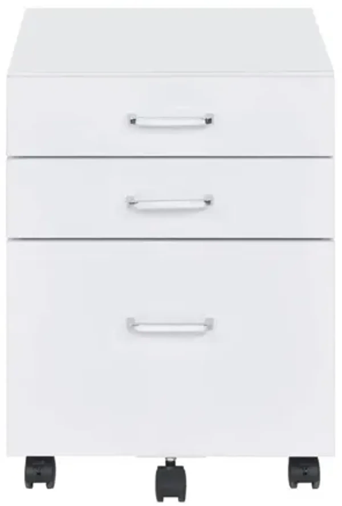 Tennos - File Cabinet - White / Chrome