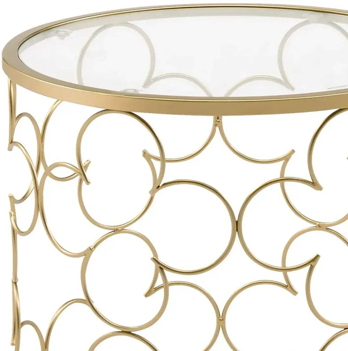 Flowie - Clear Glass Top Nesting Table - Gold