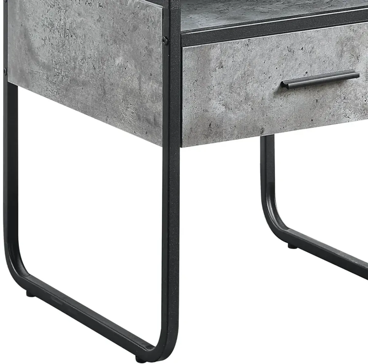 Raziela - End Table With Drawer - Concrete Gray / Black