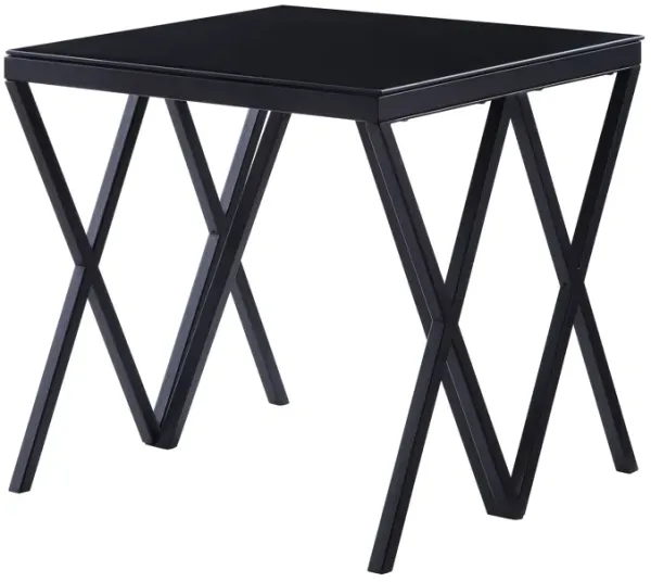 Magenta - Glass Top End Table - Black