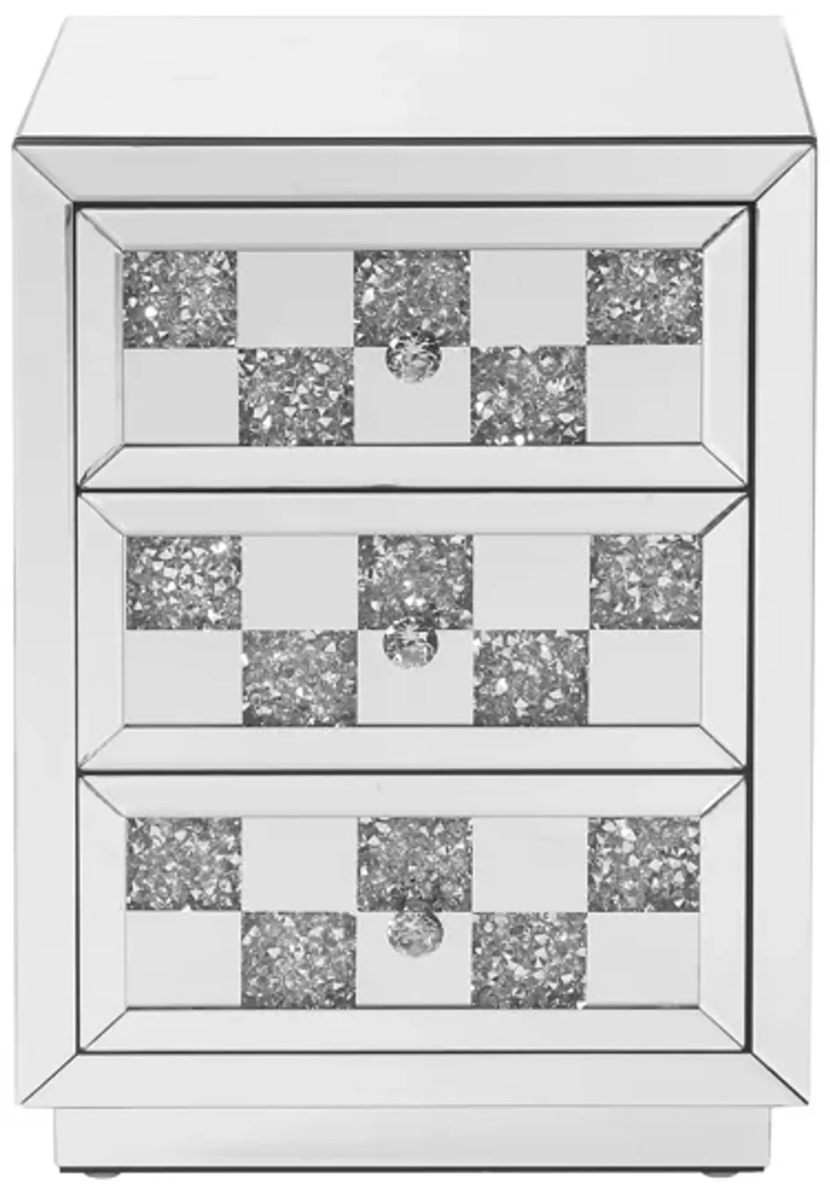 Noralie - Mirrored Faux Diamonds Accent Table - Silver